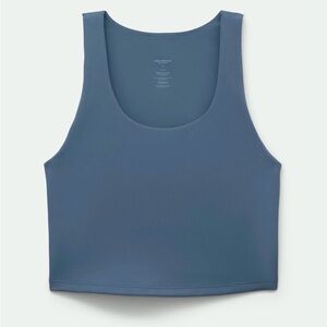 Girlfriend Collective Bella Scoop Tank Laguna Blue Small Shelf Bra Sleeveless